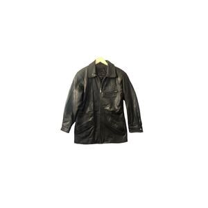 Tannery West Black Leather Jacket Missing Belt Loops Genuine Size Small